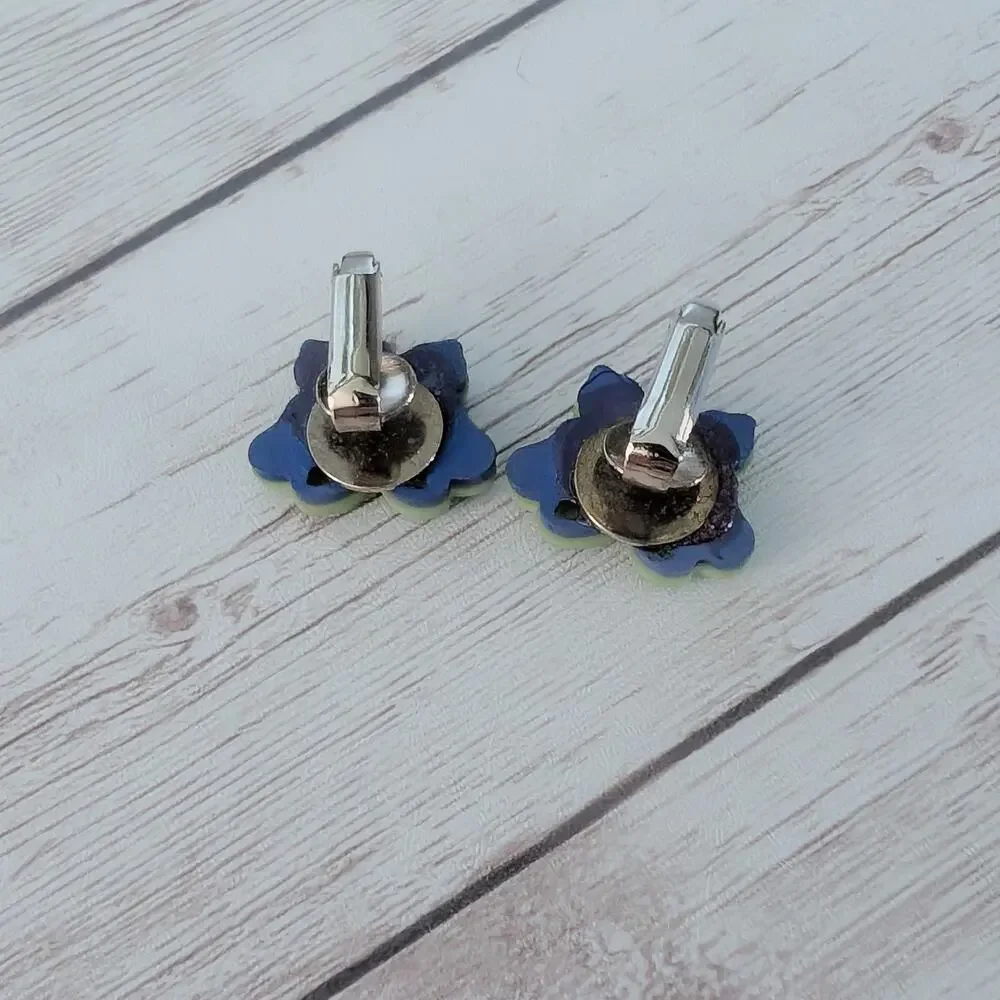 Green & Blue Butterfly Clip On Earrings